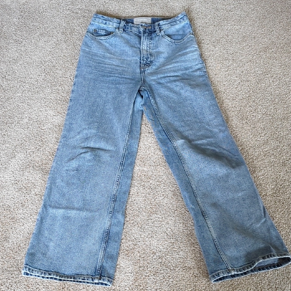 Everlane Blue Flare Wide Leg Jeans High-Rise